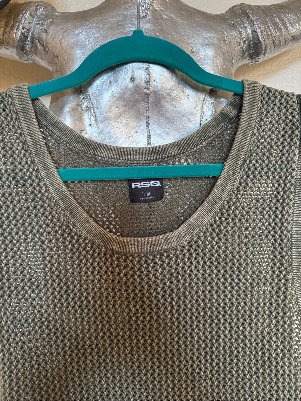 RSQ Olive Knit Sleeveless Tank Top large - Picture 5 of 7
